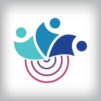 Creative team center logo design. It has a flat shape. flat style. suitable for company vector