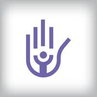 Life logo design in creative hand line. It has a flat shape. flat style. suitable for company vector
