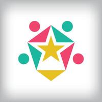 Unique abstract constellation sign logo. Can be used as application icon and company corporate identity. vector