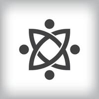 Creative teamwork logo design. It has a linear design and flat style. flat style. suitable for company vector