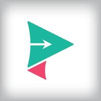abstract game button arrow logo. Can be used as application icon and company corporate identity. vector