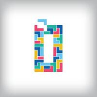 Colorful number 0 game pixel style. Editable design. 0-9 are related to each other. vector