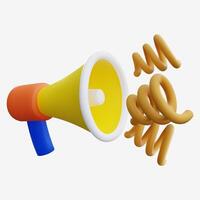 3D Megaphone Icon for Marketing and Communication vector
