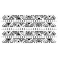 A black and white tribal pattern with geometric shapes vector