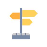 icon direction sign, Threesided signpost standing on base with directional arrows, ideal for illustrating choices, decisionmaking, guidance, . Isolated white background editable, eps 10 vector