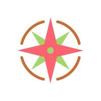 wind rose icon, , suitable for designs related to astrology, cardinal directions, compapass etc. Isolated white background editable, eps 10 vector