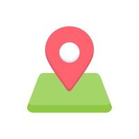 map pin icon in flat design style. Suitable for web design or location-based applications. Perfect for visually indicating a specific point. Isolated white background editable. vector