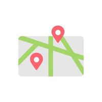 map location icon, with pin marker in outline style suitable for websites vector
