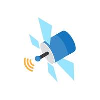 icon satellite,satelite with antennas transmits signals from space. Ideal for technology, communication, space exploration, and sciencerelated designs,. Isolated white background editable, eps 10 vector