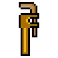 Pipe wrench in pixel art style vector