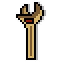 Adjustable wrench in pixel art style vector