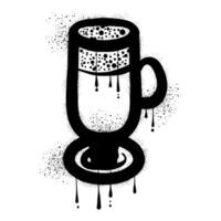 Drawing Irish coffee graffiti with black spray paint vector