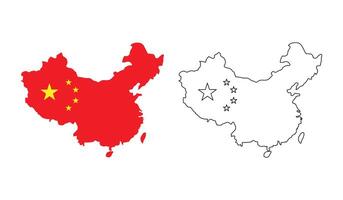 china map backdrop in , People's Republic of China map country silhouette in national flag, Symbols of China, vector