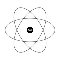 An atom with the word na on it vector