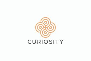 Abstract Geometric Line Circle Logo for Curiosity Infinite Icon Symbol vector