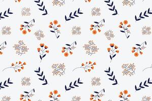 Spring floral blossom flowers abstract seamless repeat pattern vector