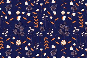Floral spring bloom abstract petals elegant design seamless repeat pattern vector