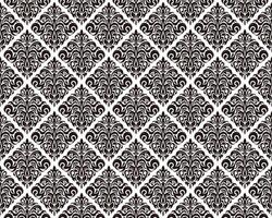 Seamless Monochrome Damask Vintage Pattern. Horizontally And Vertically Repeatable. vector