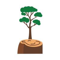 tree plant isolated icon illustration design. flat style. Trees logo concept. Tree icon isolated on white background. Illustration element design with nature theme. plant and tree vector