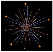 simple firework, beautiful firework at night, colorfull firework. vector