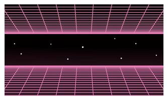 vaprowave galaxy, grid retro design, neon design. vector
