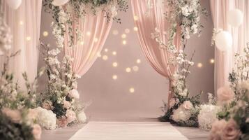 Wedding party decoration scene background photo