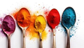 A spoon that has a color photo