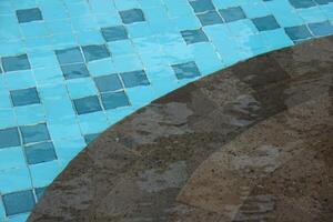 Swimming pool top view background. Tranquil Poolside Corner. Top view photo