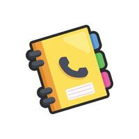 phone book sign with outline in flat design. vector