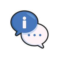 information speech bubble sign with outline in flat design. vector