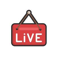 live text sign with outline in flat design vector