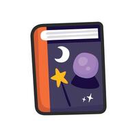 fortune telling book with outline in flat design. vector