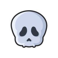 skull head with outline in flat design vector