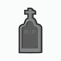 tombstone with outline in flat design vector