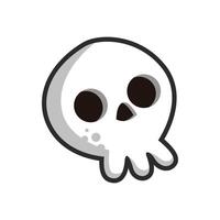 skull head bone with outline in flat design. vector