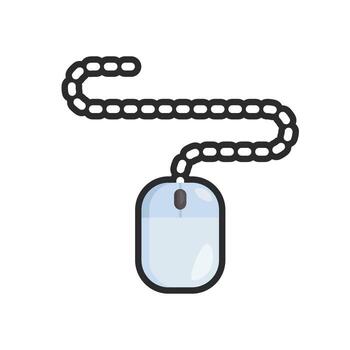 mouse tool sign with outline in flat design vector