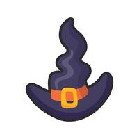 witch hat with outline in flat design. vector