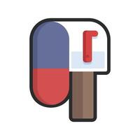 empty post mail with outline in flat design. vector