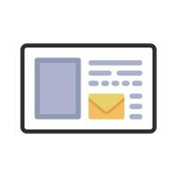 outlined ID page with letter in flat design. vector