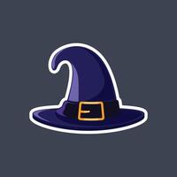witch hat with white outline in flat design. vector