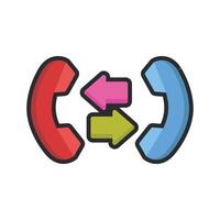 calls sign with outline in flat design. vector