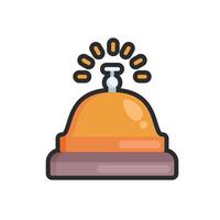 ring bell button with outline in flat design. vector