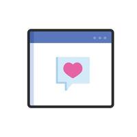 love message page with outline in flat design. vector