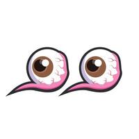 eyeballs with outline in flat design. vector