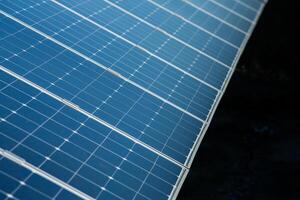 Solar panels, photovoltaic, alternative electricity source, concept of sustainable resources. Solar power station. photo