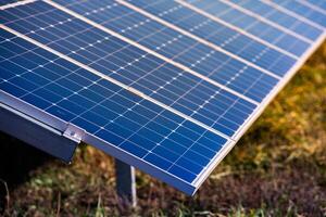 Solar panels, photovoltaic, alternative electricity source, concept of sustainable resources. Solar power station. photo