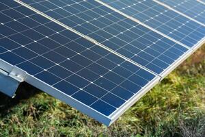 Solar panels, photovoltaic, alternative electricity source, concept of sustainable resources. Solar power station. photo