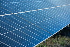 Solar panels, photovoltaic, alternative electricity source, concept of sustainable resources. Solar power station. photo