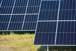 Solar panels, photovoltaic, alternative electricity source, concept of sustainable resources. Solar power station. photo