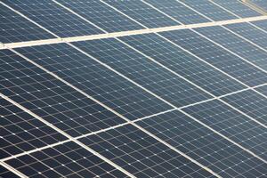 Solar panels, photovoltaic, alternative electricity source, concept of sustainable resources. Solar power station. photo